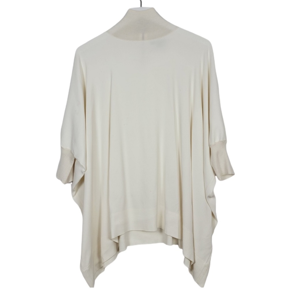 Vince Ivory Cashmere Blend Mock Turtle Bat Wing 3/4 Sleeve Top Medium